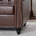 1 Seater Sofa For Living Room Dark Brown Pu