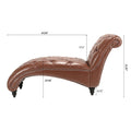 Tufted Armless Chaise Lounge Brown Pu Pu Pu