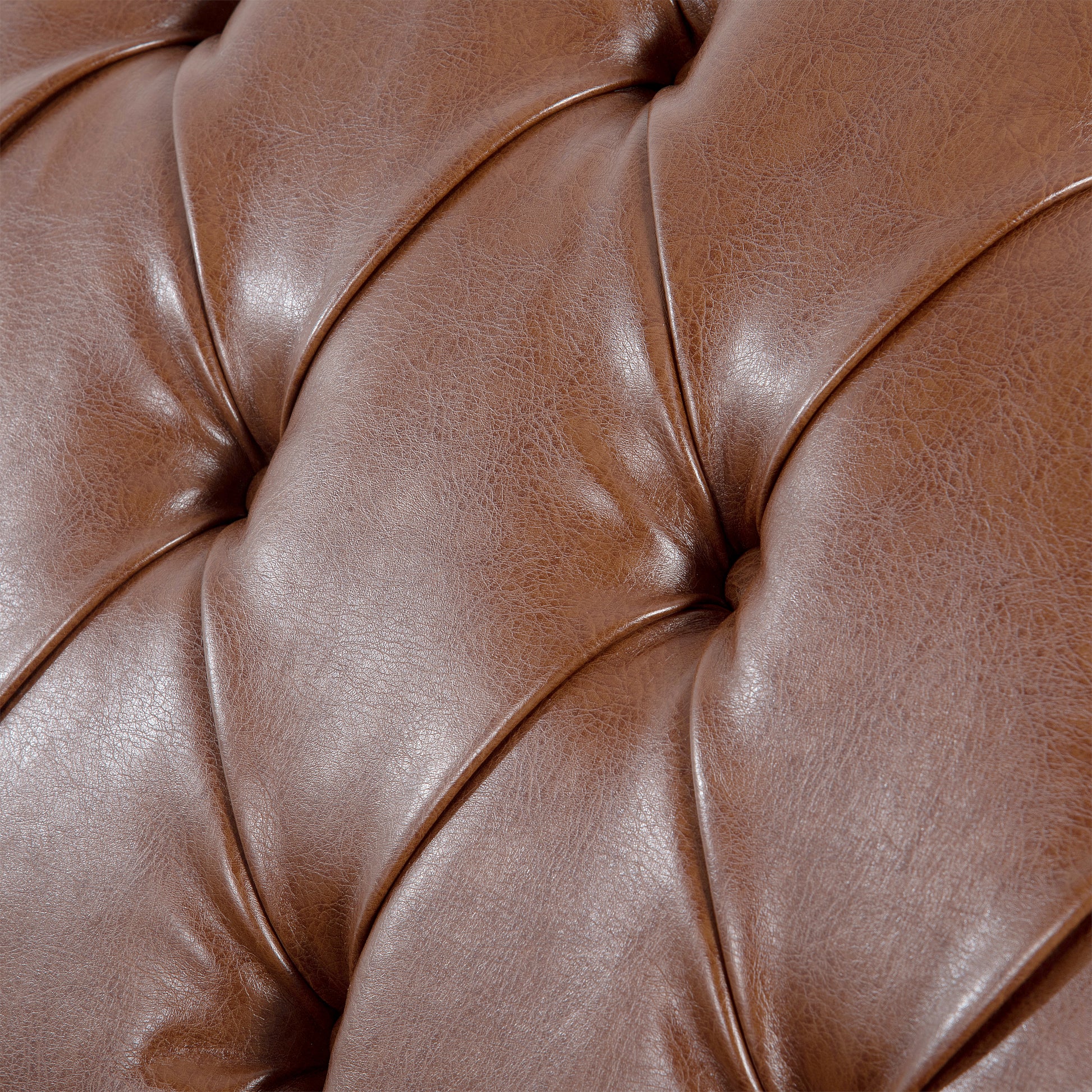 Tufted Armless Chaise Lounge Brown Pu Pu Pu