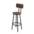 Bar Table, Equipped With 2 Bar Stoolswith Backrest And Partition Rustic Brown Brown Seats 2 Mdf