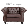 1 Seater Sofa For Living Room Dark Brown Pu