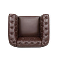 1 Seater Sofa For Living Room Dark Brown Pu