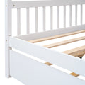 Full Size Wooden House Bed With Twin Size Trundle, White White Solid Wood