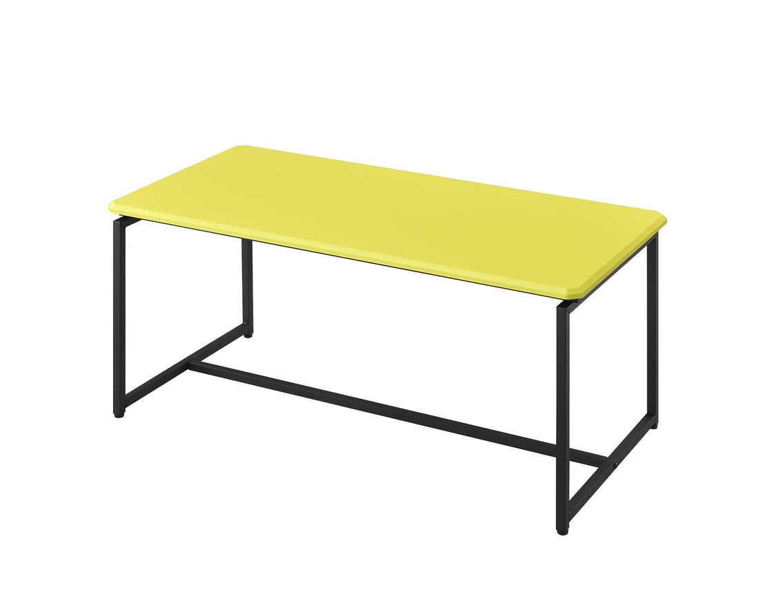 Gt 3 Piece Yellow Carbon Fiber Wrap Coffee Table And End Table Set Yellow Mdf