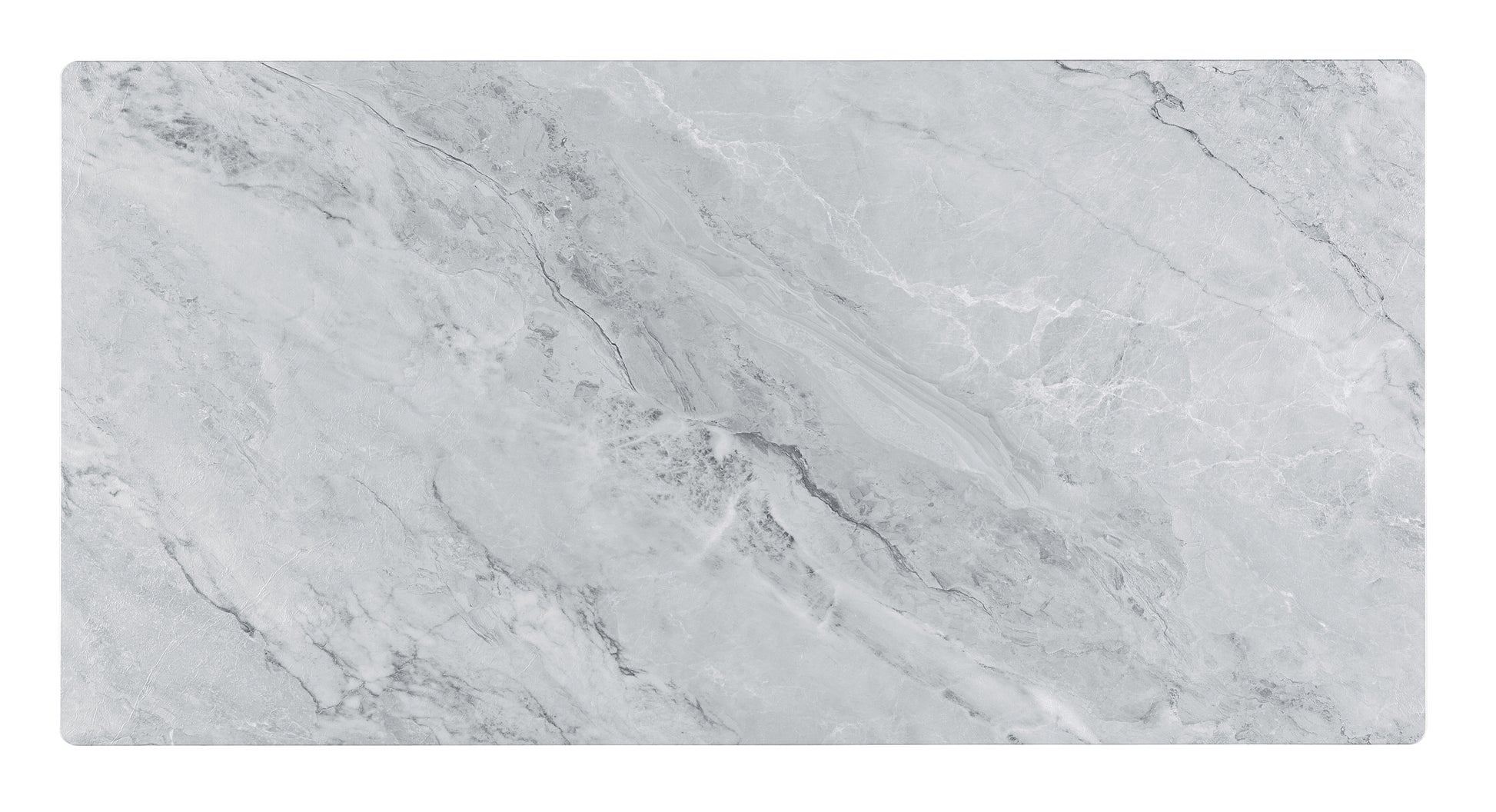 Landon 47" Coffee Table With Glass Gray Marble Texture Top And Bent Wood Design Gray Glass