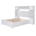 Full Size Wooden Bed With All In One Cabinet And Shelf, White Full White Solid Wood