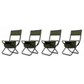4 Piece Folding Outdoor Chair With Storage Bag, Portable Chair For Indoor, Outdoor Camping, Picnics And Fishing,Green Green Steel