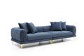 108.3'' Modern Sofa Couch 4 Seater Fabric Sofa For Livingroom Office Blue Blue Fabric