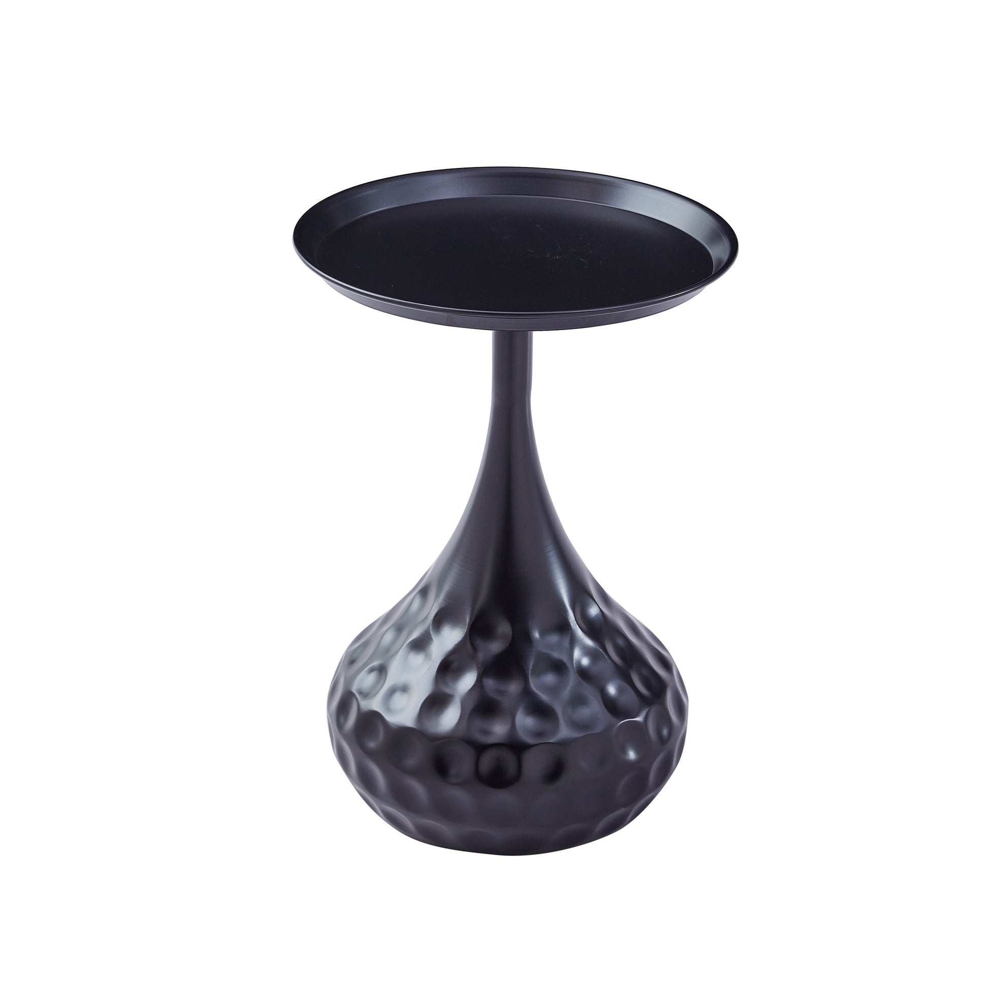 Black Metal Side Table, Small Sofa Table, Round End Table Metal, Nightstand, Small Iron Tables, Accent Coffee Table For Living Room Bedroom Office Small Space Black Metal