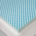 All Season Reversible Hypoallergenic Cooling Mattress Topper Blue Foam