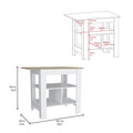 Adeline 3 Shelf Kitchen Island White And Macadamia White Mdf