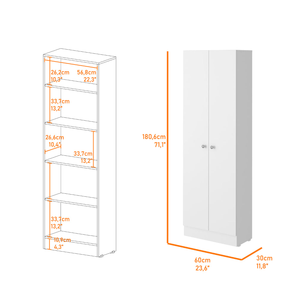 White And Light Oak 4 Door 2 Piece Kitchen Set, Kitchen Island And Pantry Cabinet White Dining Room Mdf