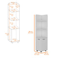 Klay 2 Door 4 Shelf Tall Storage Cabinet White White Mdf