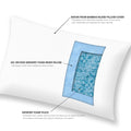 Shredded Memory Foam Pillow With Rayon From Bamboo Blend Cover Ivory Polyester