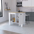 Vancouver 1 Door Kitchen Island With Open Shelf White And Macadamia White Mdf