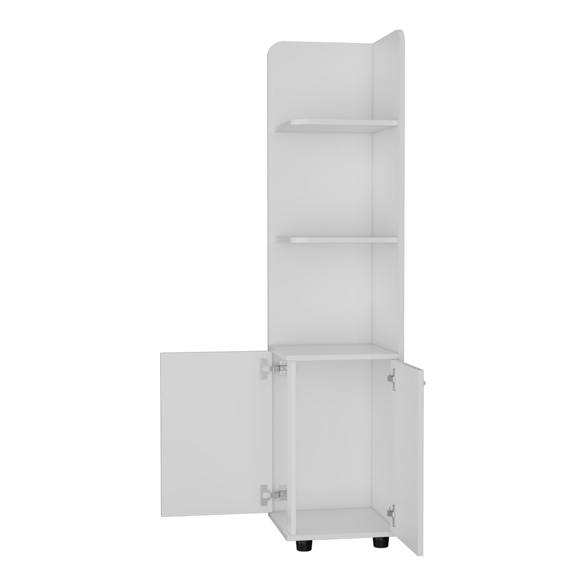 Klay 2 Door 4 Shelf Tall Storage Cabinet White White Mdf