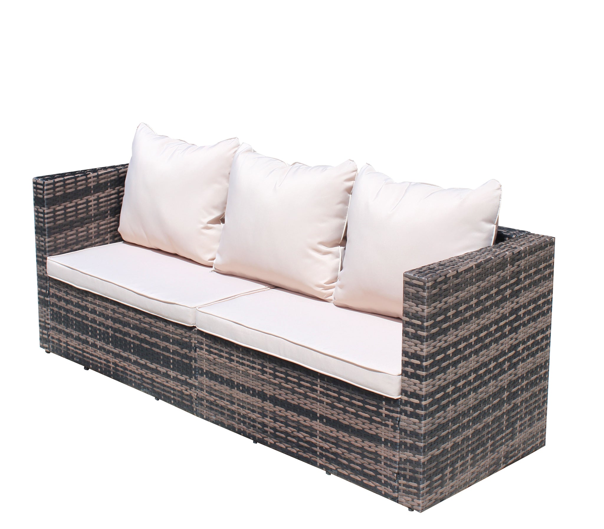 Rattan Patio Furniture Set Wicker Sofa Cushioned