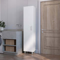 Stephan 1 Door 4 Shelf Tall Storage Cabinet White White Mdf