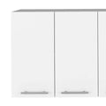 Burlingame 5 Shelf 4 Door 2 Piece Kitchen Set, Kitchen Island And Upper Wall Cabinet White And Walnut White Mdf