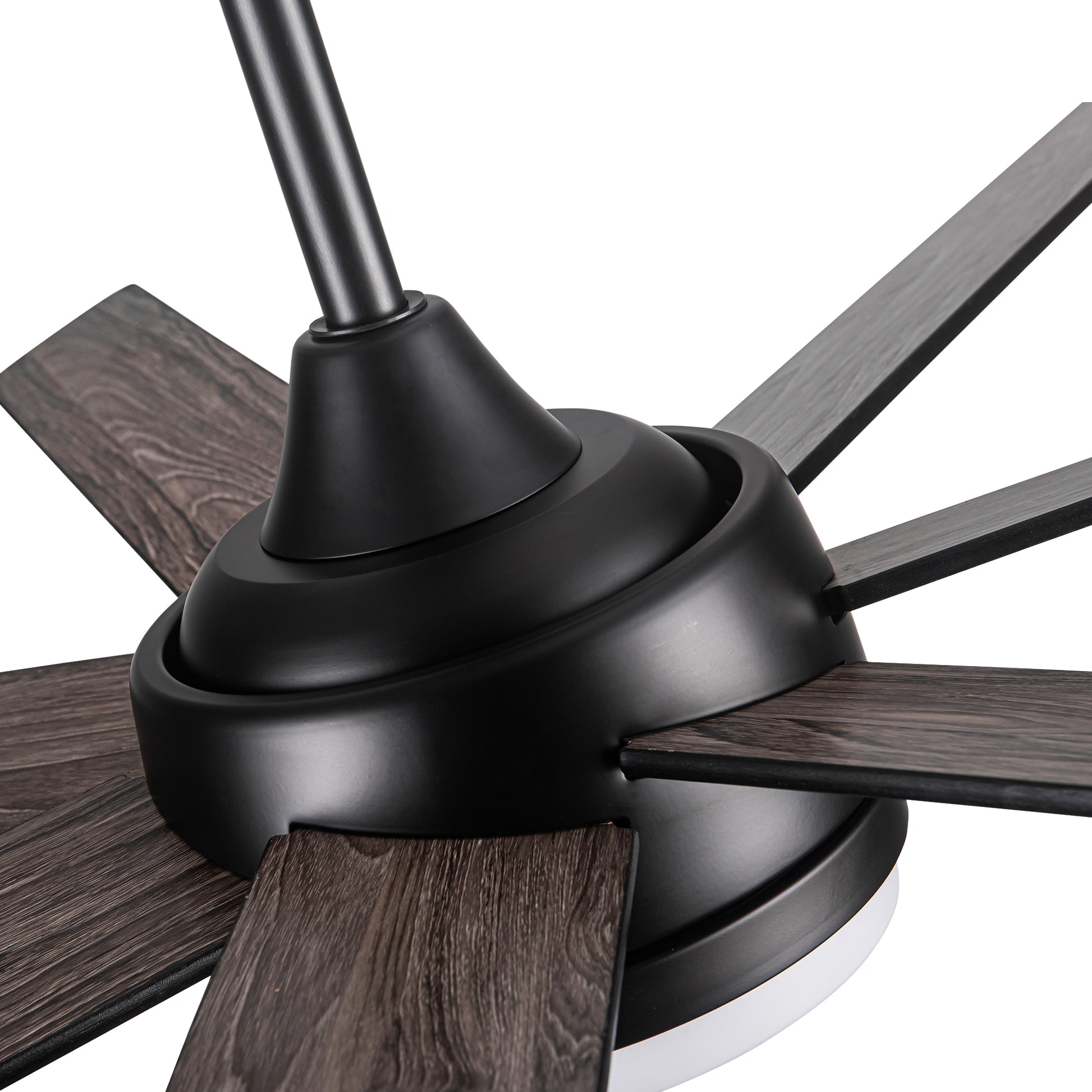 72 In Farmhouse Ceiling Fan With Plywood Blades For Dining Room Black Brown Metal & Wood