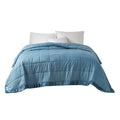 Oversized Down Alternative Blanket with Satin Trim slate blue-polyester