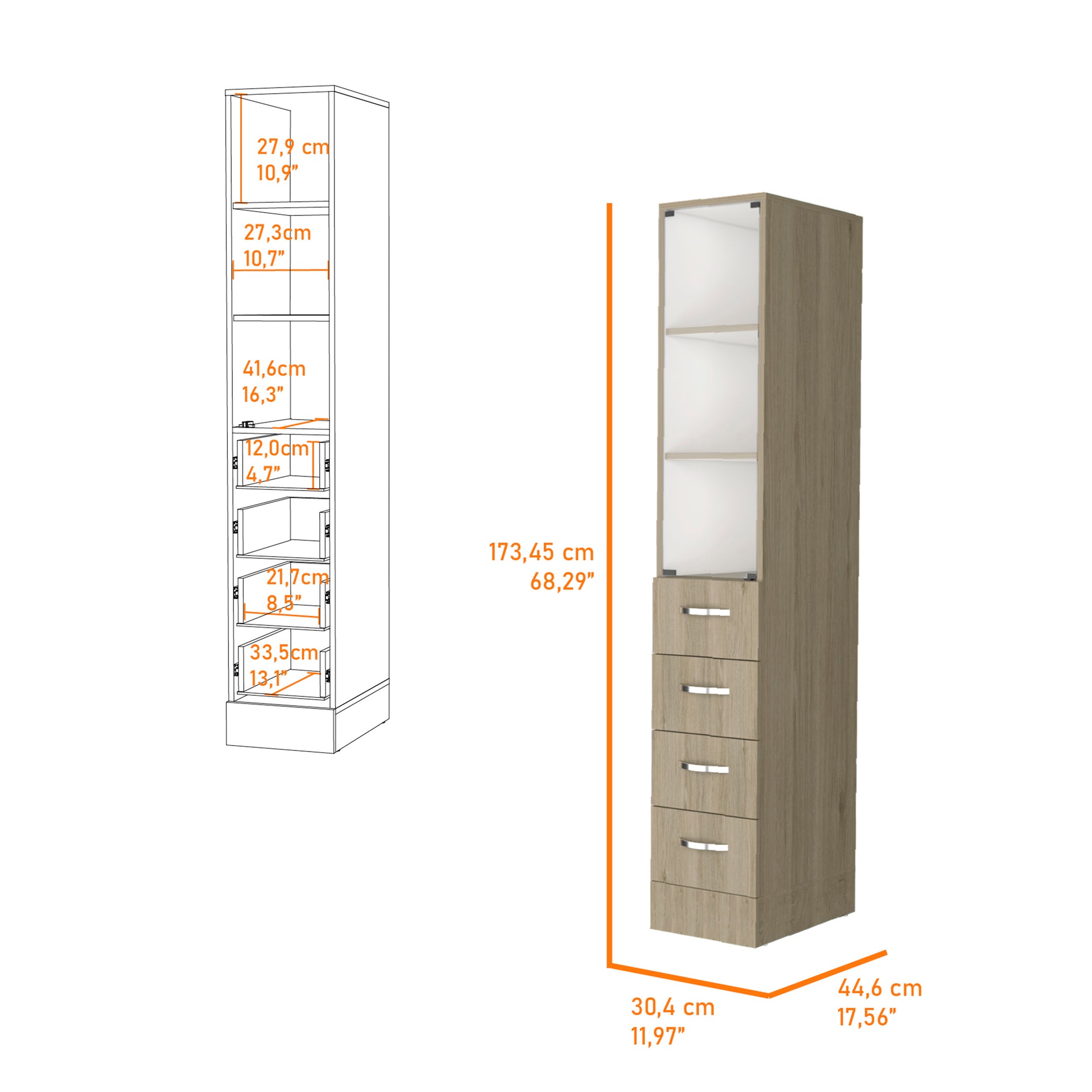 Althorn 4 Drawer 3 Shelf Linen Cabinet Light Pine Freestanding 3 4 Drawers Brown Brown Primary Living Space Shelves Included Mdf