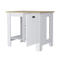 Vancouver 1 Door Kitchen Island With Open Shelf White And Macadamia White Mdf