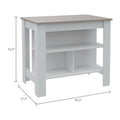 Newton 8 Shelf 1 Drawer 2 Piece Kitchen Set, Kitchen Island And Pantry Cabinet White And Light Gray White Mdf