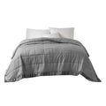 Oversized Down Alternative Blanket with Satin Trim charcoal-polyester