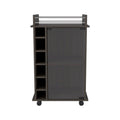 Cabrillo 4 Shelf 2 Piece Living Room Set, Coffee Table And Bar Cabinet Black And Espresso Black Mdf