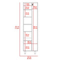 Crescent 7 Shelf 4 Door 2 Piece Kitchen Set, Kitchen Island And Pantry White And Light Oak White Mdf