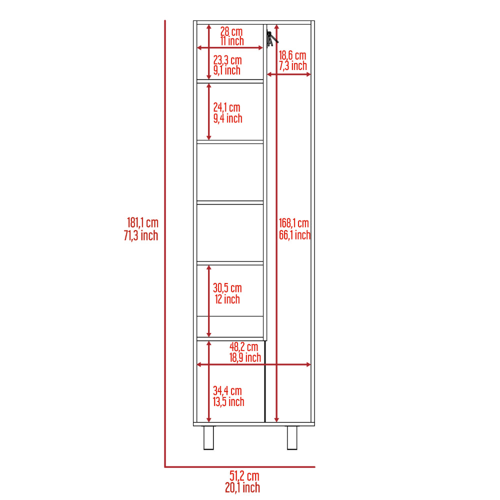 Crescent 7 Shelf 4 Door 2 Piece Kitchen Set, Kitchen Island And Pantry White And Light Oak White Mdf