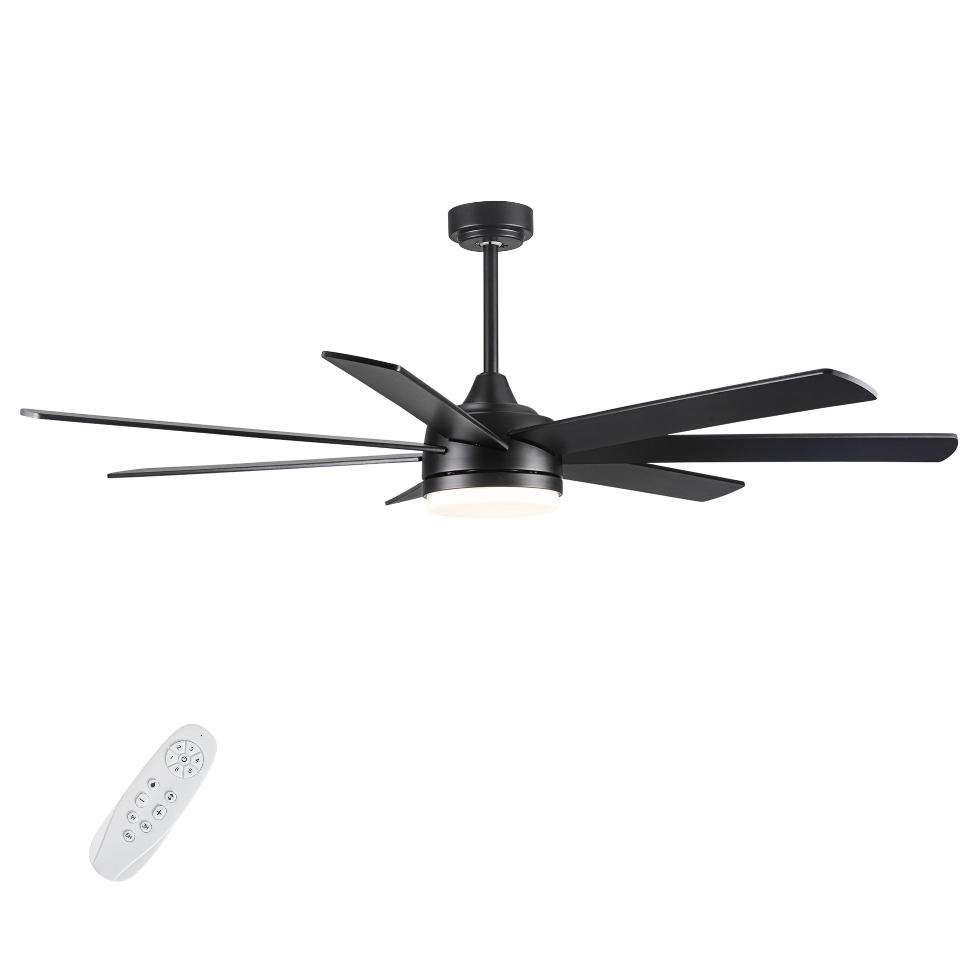 72 In Farmhouse Ceiling Fan With Plywood Blades For Dining Room Black Brown Metal & Wood