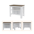 Ralston 7 Shelf 4 Door 2 Piece Kitchen Set, Kitchen Island And Pantry Cabinet White And Walnut White Mdf