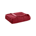 Lightweight Down Alternative Blanket with Satin Trim burgundy-polyester