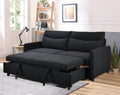 3 In 1 Convertible Sleeper Sofa Bed, Modern Fabric Loveseat Futon Sofa Couch W Pullout Bed, Small Beautiful Seat Lounge Sofa W Reclining Backrest, Furniture For Living Room, Black Black Foam Upholstered