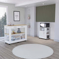 Tournament 6 Shelf 1 Door 3 Drawer 2 Piece Kitchen Set, Kitchen Island And Kitchen Cart White And Light Oak White Mdf