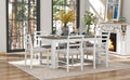 7 Piece Wooden Dining Table Set Mutifunctional Extendable Table With 12