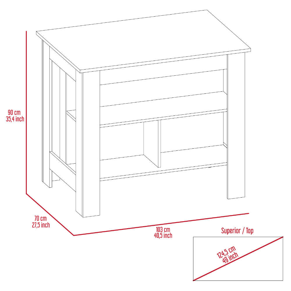 Brookvale 8 Shelf 2 Door 2 Piece Kitchen Set, Kitchen Island And Pantry Cabinet Dark Brown Brown Mdf