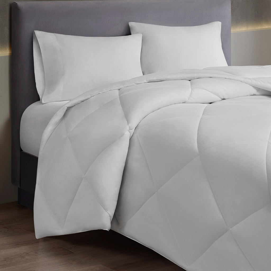 Oversized Down Alt Comforter With Heiq Smart Temp Treatment White Polyester