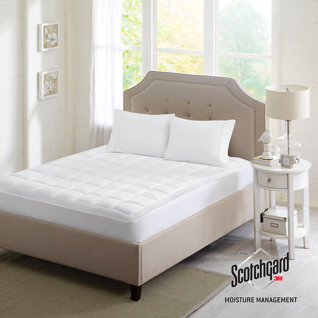 3M Microfiber Mattress Pad White Microfiber