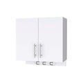 Carmelita 2 Door 2 Shelf Wall Storage Cabinet With Hangers White White Mdf