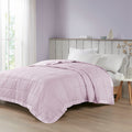Oversized Down Alternative Blanket with Satin Trim lilac-polyester