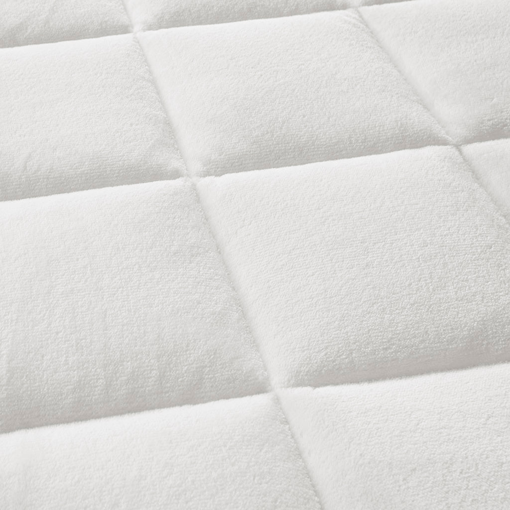 Overfilled Plush Hypoallergenic Down Alternative Waterproof Mattress Pad White Polyester