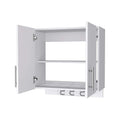 Carmelita 2 Door 2 Shelf Wall Storage Cabinet With Hangers White White Mdf