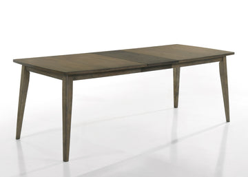 Bistro Vintage Walnut 88" Wide Contemporary Rectangle Dining Table With Extension Leaf Brown Solid Wood Mdf