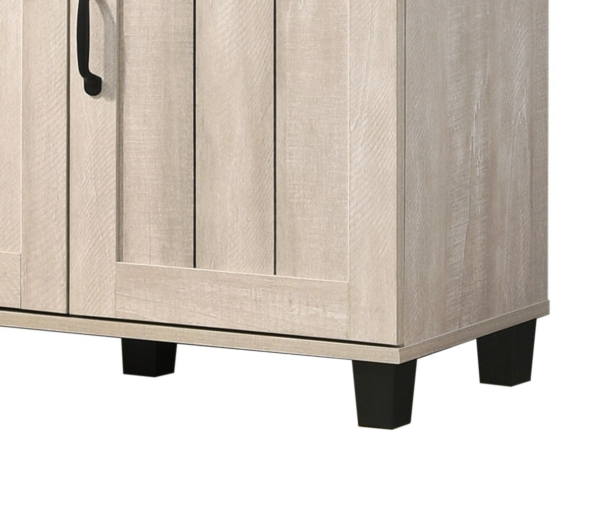 Corby 45" Dusty Gray Oak Finish 3 Door Shoe Cabinet Light Gray Particle Board