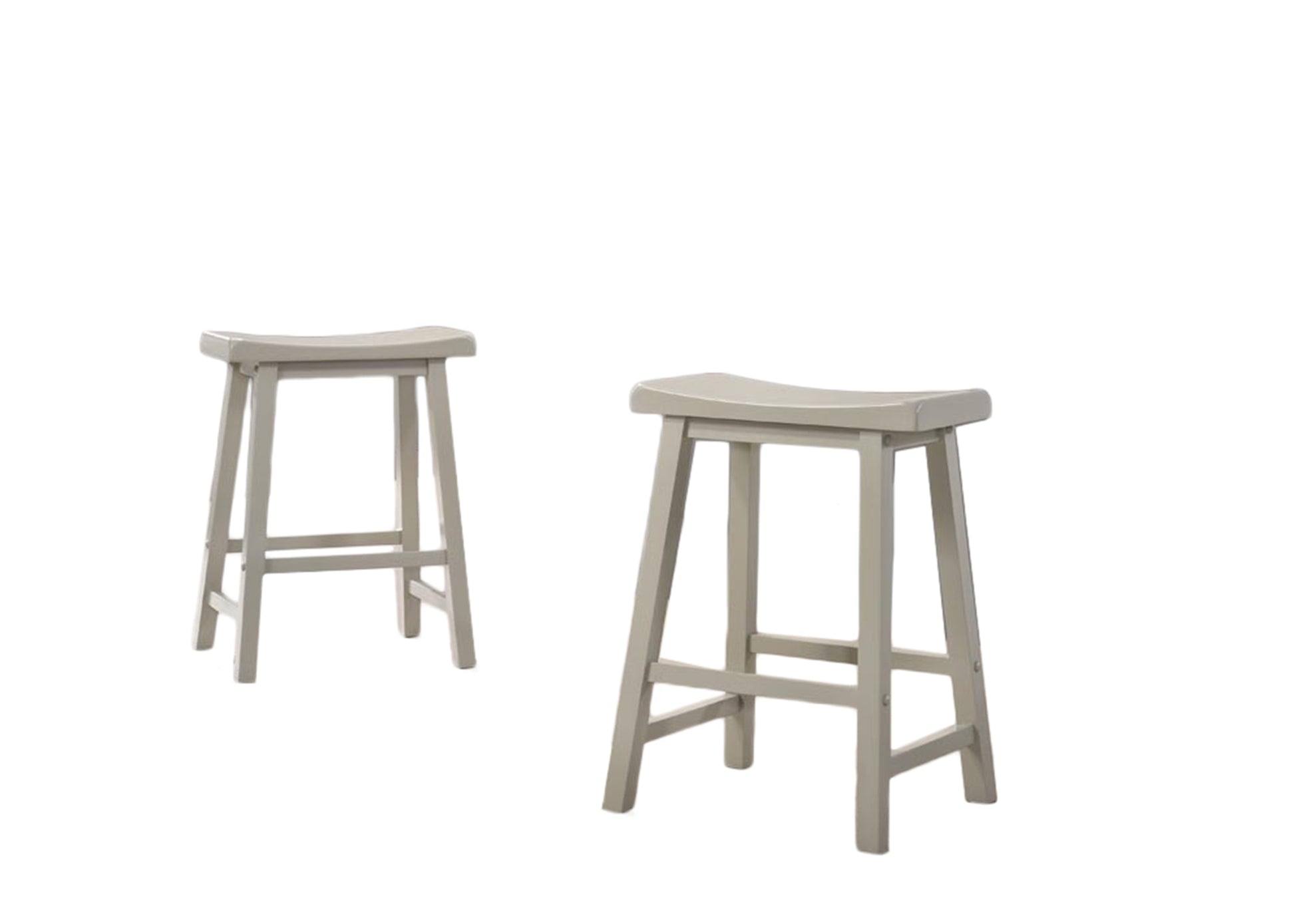 Set 17.5" Of 2 Alonzo Light Gray Backless Ergonomic Counter Height Stool Light Gray Solid Wood