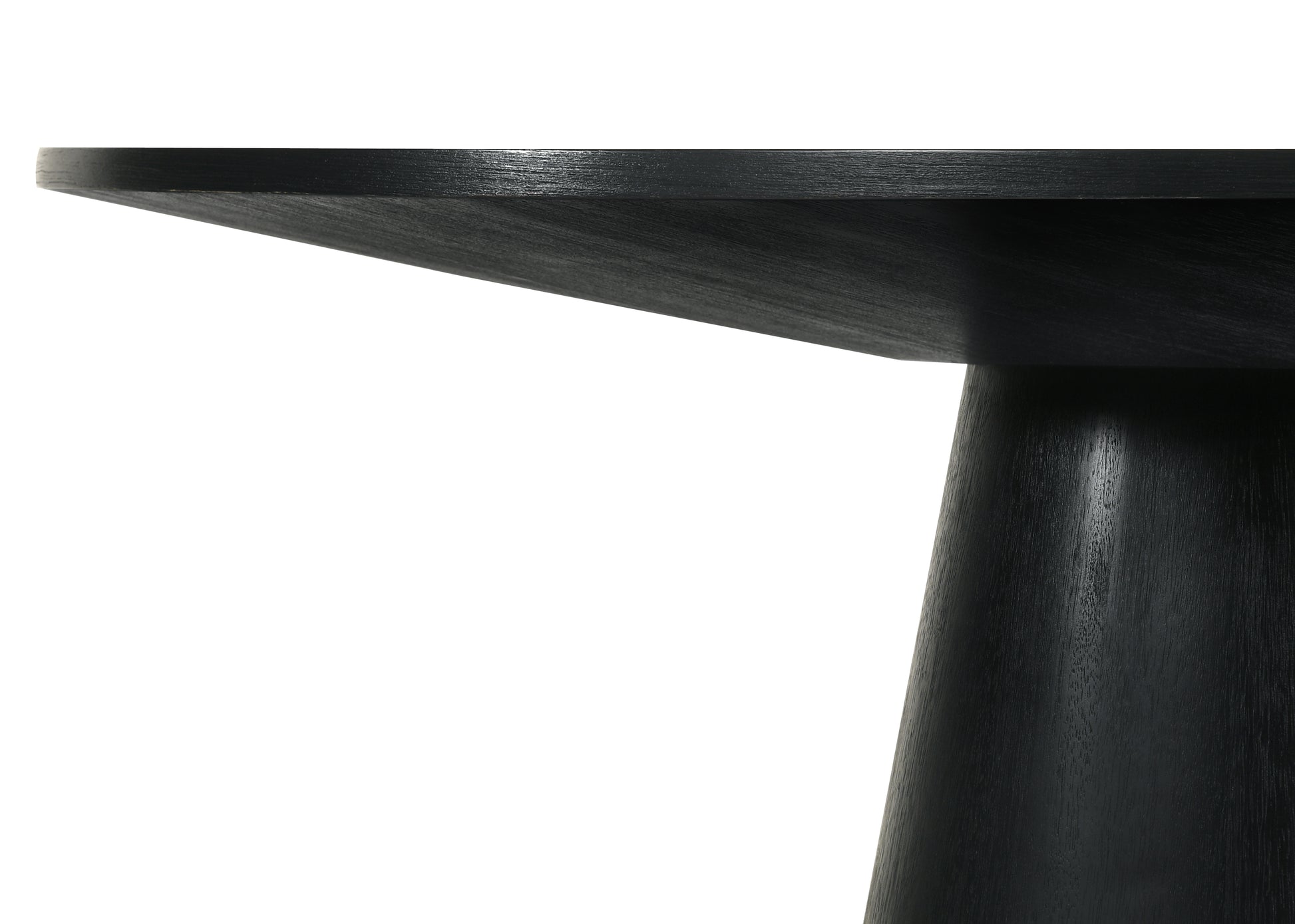 Jasper Ebony Black 5 Piece 59" Wide Contemporary Round Dining Table Set With Beige Fabric Chairs Walnut Solid Wood Mdf