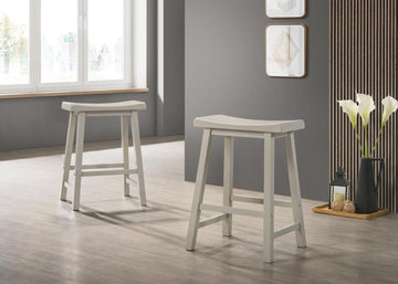 Set 17.5" Of 2 Alonzo Light Gray Backless Ergonomic Counter Height Stool Light Gray Solid Wood